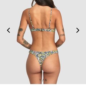 Rvca Ultra skimpy bikini bottom floral size medium